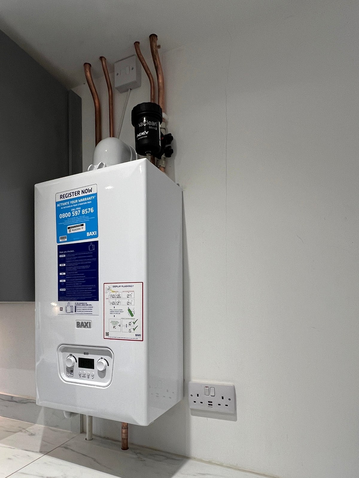 Baxi boiler installation in a kitchen